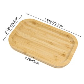 yueton 1 Pack Bamboo Tray Jewelry Tray Bathroom Counter Tray Vanity Tray for Home Kitchen Decorating Organizing