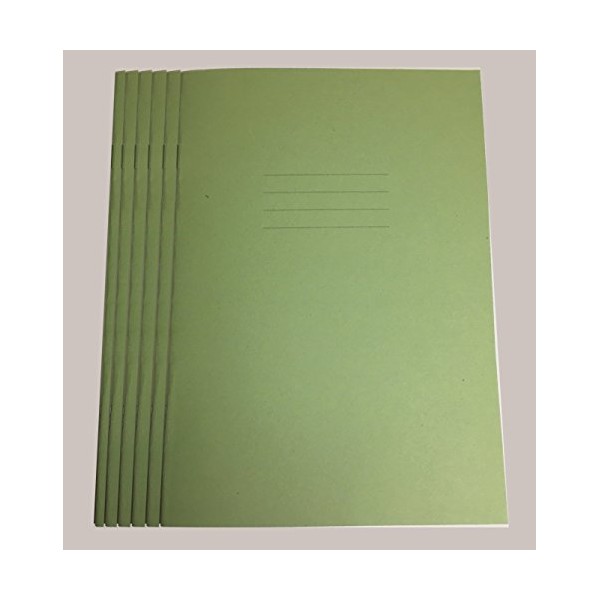 School Handwriting Exercise Books A5-24 Pages Green Cover - Learn to Write Literacy Notebook With Margin - Pack of 25 - By PARTY DECOR