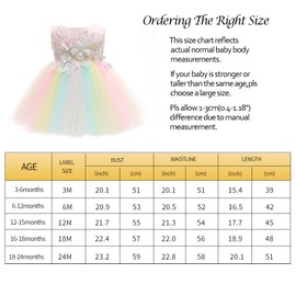 Xangirl Baby Girl Dress Formal Flower Toddler Baptism Christening Tutu Dress for Party Wedding Birthday 0-24 Months