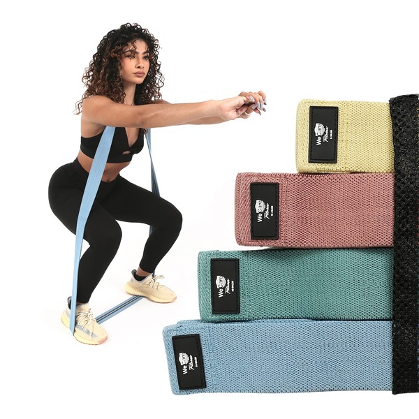 WeCare Fitness Resistance Bands Set, 4 Bands 4 Resistance Levels, Latex Free, Portable Workout Equipment, Home Gym, Training, Exercise, Pilates, Muscle Toning, Great for Travel, for Men and Women