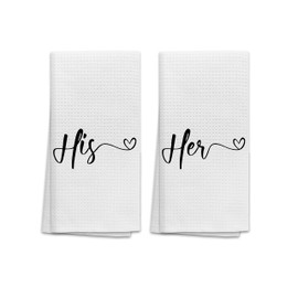 OHSUL His and Hers Highly Absorbent Bath Towels Set of 2,His and Hers Beach Towels Hand Towels,Wedding Anniversary Valentine’s Gift for Couples,Wife Husband Boyfriend Girlfriend Gifts