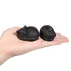 mookaitedecor Natural Black Obsidian Crystal Sleeping Cat Statue, Hand Carved