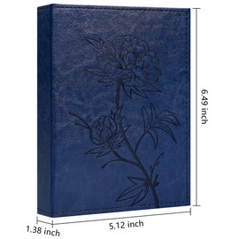 Vienrose Small Photo Album 2 Pack Vegan Leather Cover Photo Book Each Pack Features 26 Pockets Holds 52 4×6 Vertical Phptos Picture Album for Family Wedding Baby Anniversary(Dark Blue)
