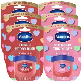 Vaseline Lip Therapy - Paquete de 6 bálsamos labiales aromatizados y ligeramente teñidos con vitamina E para labios suaves y besables, 0.25 onzas Ea