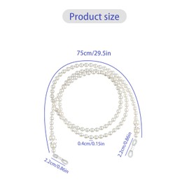 GroveEss Pearl Eyeglass Chain,Beaded Sunglasses Chain Wome,Charming Fashion Around Neck Spectacles Cord,Anti-lost Lanyard Glasses Accessories