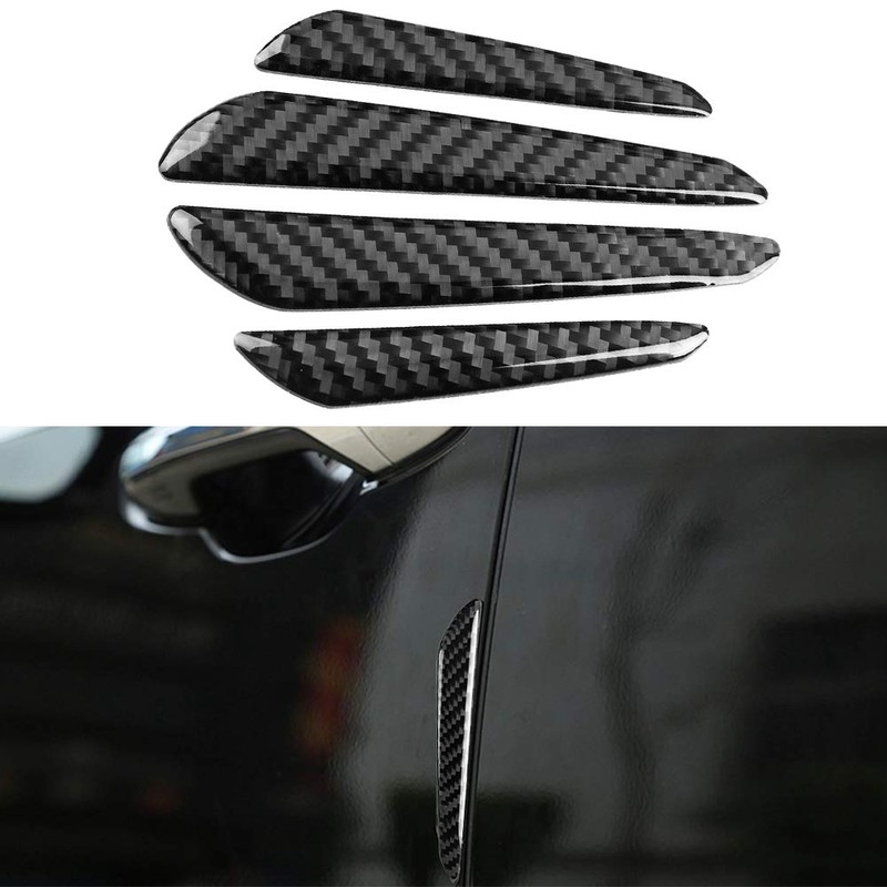 Dweekiy Carbon Fiber Door Edge Guard Bumper Protector Strips, 4Pcs,