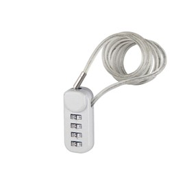 Candado de cable de combinación de 4 dígitos con cable de acero flexible de 60 cm, cerradura pequeña para casillero, equipaje, mochila, clóset, bolsa de gimnasio, caja de herramientas, viajes, gris (1