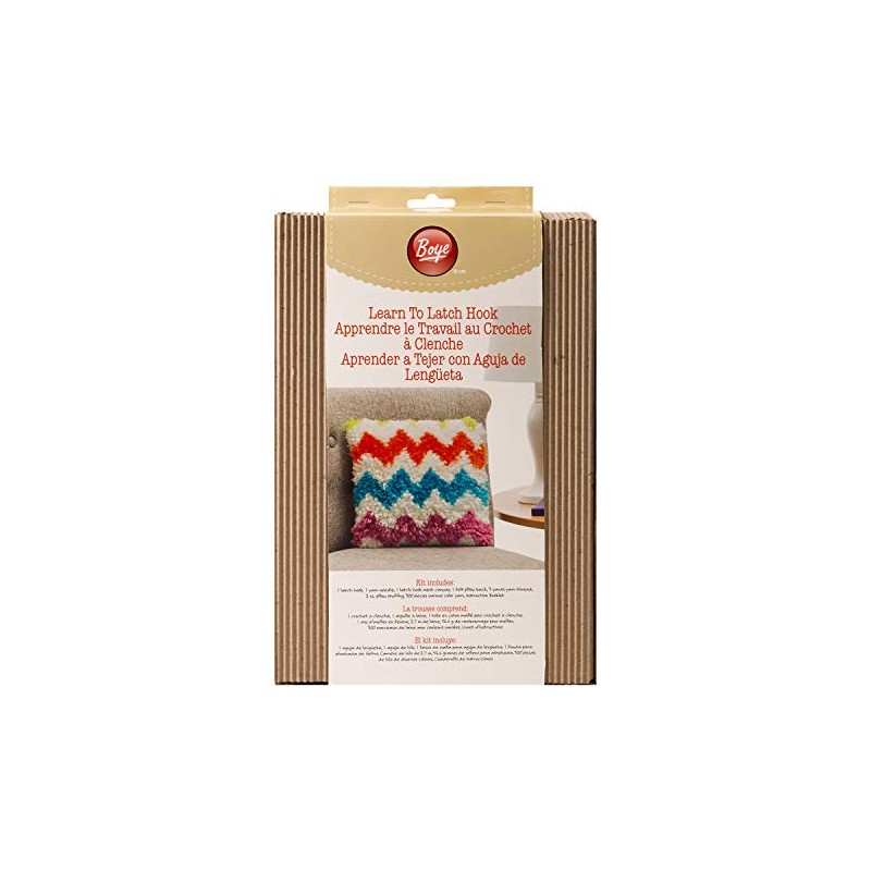 Boye Latch Hook Pillow Project Pack, Multicoloured