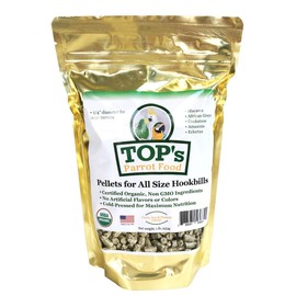 TOP's Parrot Food Pellets Hookbills, Small, Medium and Large Parrots - Non-GMO, Peanut Soy & Corn Free, USDA Organic Certified