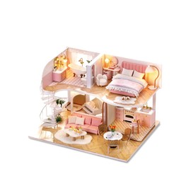 Flever Wooden DIY House Kit, Miniature with Furniture, Creative Craft Gift for Lovers and Friends (Whisper in The Morning)