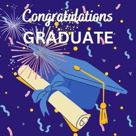 Graduation Guest Book / Party Guestbook for Guest to Leave Message & Memories / Gift List Record: Senior High School & College Graduation Sign- In ... / 8.5" x 8.5" 132 pages (Blue & Gold Series)