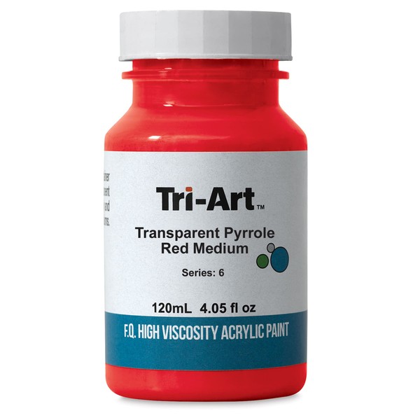 Tri-Art High Viscosity Artist Acrylic - Transparent Pyrrole Red Medium,