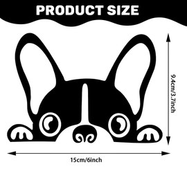 2 Pictures Car Sticker Bulldog Car Sticker Black Decorative Window Sticker Fun for Car, Fridge, Laptop, Motorcycle (15 x 9 cm)