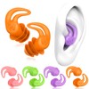 Swimming Ear Plugs for Adults Kids, 4 Pairs Silicone Earplugs