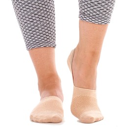 Soxy Bamboo Invisible Socks - 6 Pack Ladies Premium Bamboo No Show Socks - Casual Low Cut Socks for Women with Non Slip Grip Liner Socks - Nude Colour - UK Size 4-6