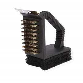 QBLEEV Bird Cage Cleaner, Bird Cage Cleaning Brushes, Multi-Function Stainless Steel Triangle Bird Cage Brush Set, Birdcage Cleaner Poop Off Scrub Brush Kit for Cleaning Bird Cage Perch Kennel