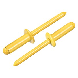 sourcing map 25Pcs 1/4"x3/4" Round Head Blind Rivets, Zinc-Plated Carbon Steel Grip and Mandrel Cap Blind Rivets, Yellow