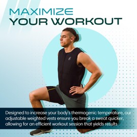 Challenge Weighted Workoutwear - Weighted Workout Vest, Compression Weighted Vest, Strength Training Weight Vests with ⅛’ Thick Weights, Weight Vest Holds Up to 12 Lbs, L