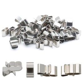 Qjaiune 50Pcs Trailer Frame Wire Clips, 23mm Length Solar Panel Wire Clips, 304 Stainless Steel Cable Clamps Double-Wire Clips for PV Wiring Boat Cable