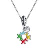 GMXLin Autism Awareness Charm Necklace Love Puzzle Piece Pendant for