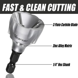 Vearter Deburring External Chamfer Tool Metal Chamfering Drill Bit Hex Shank 1/8" - 3/4"