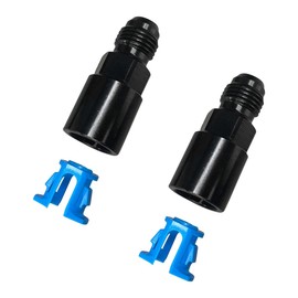 2PCS 6AN Male to 5/16" Fuel Rail Adapter, Aluminum SAE Quick-Disconnect Female Push-On EFI Fitting (6AN to 5/16)