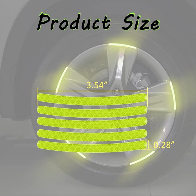 20 Pcs Car Wheel Hub Reflective Sticker, Night Reflective Safety