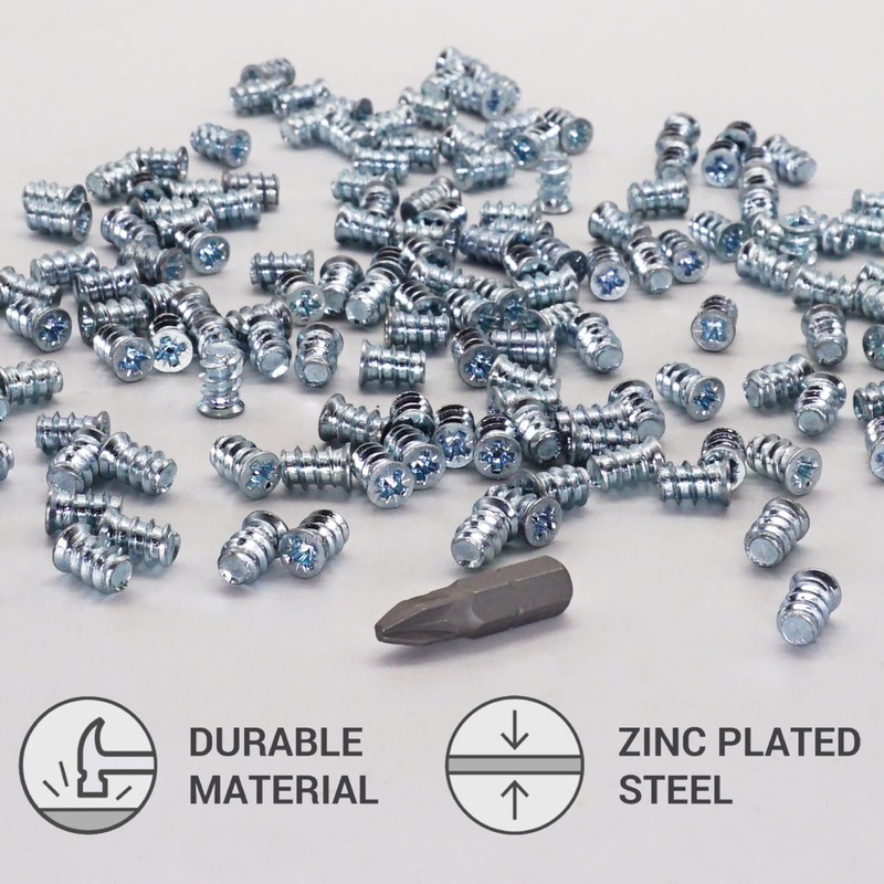 SKIR'CO (50 pcs) Zinc Plated Euro Screws 5.8 x 9