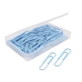 Paper Clip, Large Paper Clips, Jumbo, 50mm, 2 inches, Smooth, 100 Pcs/Box (Light Blue)