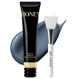 HONEY ZIP Mascarilla Coreana De Colágeno Envolvente, Mascarilla Peel-Off Con Miel Y Carbón Vegetal Para Hidratación, Elasticidad Y Piel De Cristal....