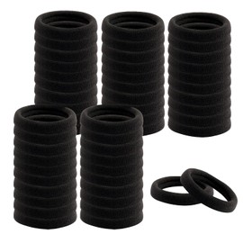 Pack of 100 Women's Hair Bobbles, 4.5 cm Metal Free Hair Bobbles Scrunchies, Black Hair Bobbles for Women, Men, Children