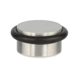 EVI | Adhesive Doorstop | 1.37'' X 0.8'' | Natural Silicone Black Rubber | Stainless Steel | Matte Finish | Great Adherence | 100% Functional | Mod. I-203