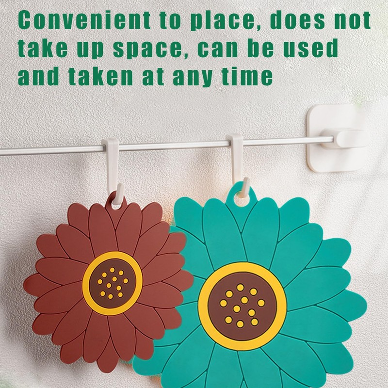 Plastic Dining Mats Set of 4 Sunflower Shape, Washable Placemat