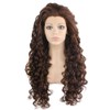 Mxangel Long Curly Lace Front Synthetic Wig Brown Heat Resistant