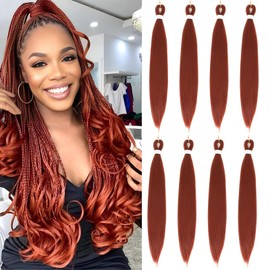 Braiding Hair Pre Stretched - 26 Inch Pre Stretched Braiding Hair 350# Braiding Hair Soft Yaki Texture 8 Packs Crochet Hair Extensions Braids for Black Women (26 Inch(8Packs), 350#)