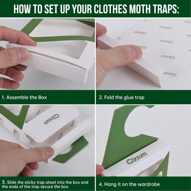 Garsum Clothes Moth Trap,Moth Traps for Clothes, Refillable 6 Packs