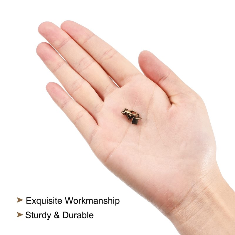 sourcing map 20Sets 3mm Fold Over Cord Ends with Lobster