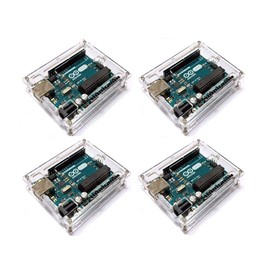 TSUCIA Set of 4 Transparent Acrylic Enclosure Case Shell Box for Arduino UNO R3 Thin Compact (Set of 4)