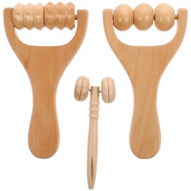 HOODANCOS Wooden Hand Massage Roller, 3pcs Roller Foot Massager Wooden Massage Roller Foot Roller Wood Massage Tools for Relaxes Thigh, Leg, Hands Full Body Muscle