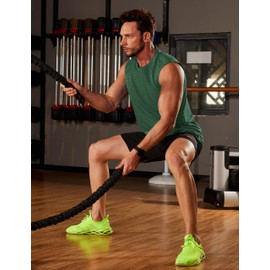 MAGCOMSEN Workout Tank Top Cotton Breathable Shirt Sports No Tags Gym Summer Men's Sleeveless Shirt Dark Grey Green, 2XL