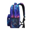 UMIRIKO Purple Galaxy Wolf Backpack for Boys Girls Elementary School