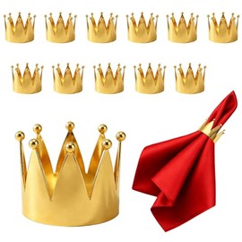 Juego de 12 servilleteros de corona para boda, novia, baby shower, Acción de Gracias, cumpleaños, Pascua, decoración de mesa para el hogar
