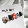 MunNail Cute Rudolph Nail Tips - Square / MunNail 귀여운
