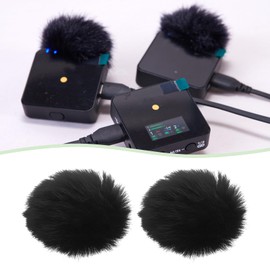 Create idea 2-Piece Lavalier Microphone Windproof Plush Cover Microphone Cover 2 Plush Cover Clips Compatible with Rode Wireless Pro GO II Wireless Microphone System Long Hair Style