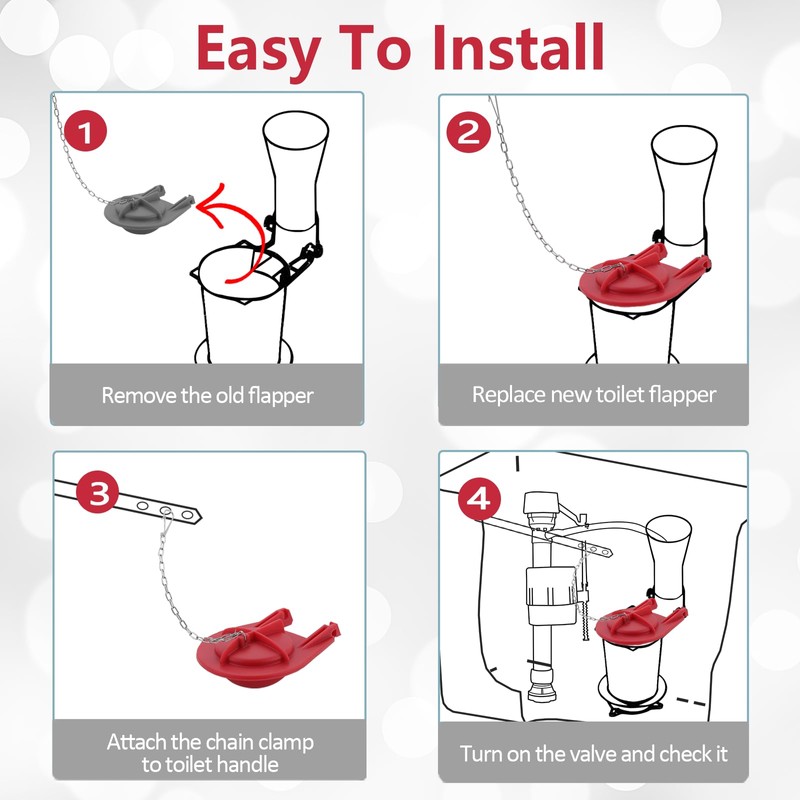 3.5 inch Red Silicone Toilet Flapper Replacement for Kohler GP1039444