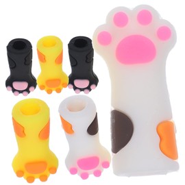 Healeved 6pcs Dead Skin Shears Protective Case Scissor Case Decorative Nipper Cover Silicone Cuticle Cap Tongs Nail Tools Cuticle Pouch Holder Anti-fall Glass