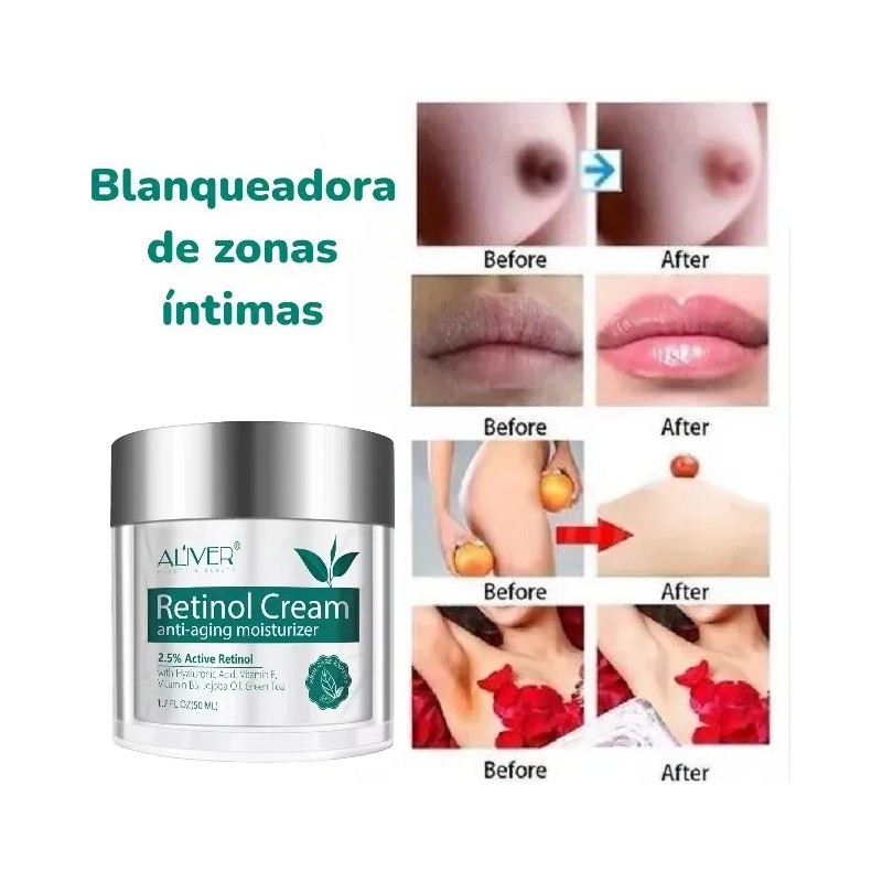 Aclara Zonas Íntimas Genitales Axilas Rodilla Crema Retinol Todo Tipo