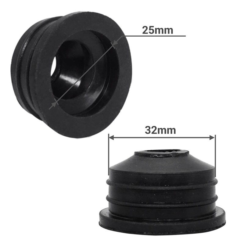 SKIR'CO Pack of 5 Black 32 x 25 mm Rubber