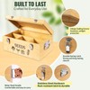 Intarsio Large Bamboo Wood Seed Storage Organizer Box with Lid,Double-Layer