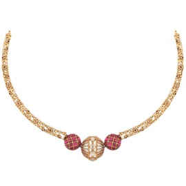 Tarinika Sterling Silver Round Choker Necklace with Hasli-style tribal Design(Gold-Plated) - Silver Necklace for Women | Perfect for Ethnic occasions | Indian jewelry sets for women | 1 Year Warranty*